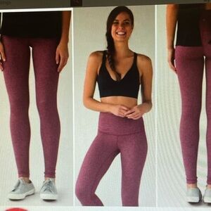 Lululemon Wunder Under High Rise Heathered Herringbone Bordeaux Drama leggings